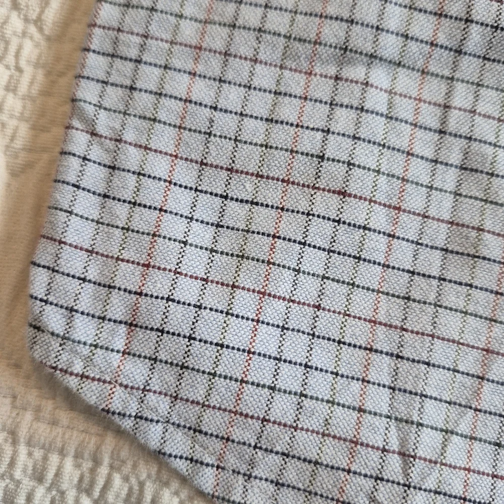 Janie and Jack boys size 3 button down shirt light blue, with red and blue lines - Picture 2 of 7